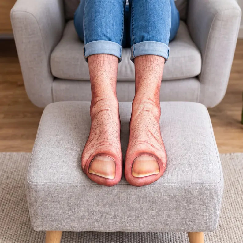 Funny Feet Illusion Crew Socks – Big Toe & Barefoot Prints