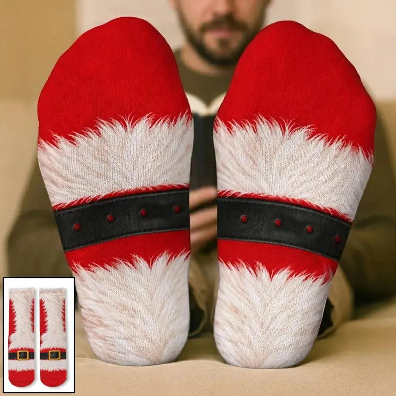 Christmas Crew Socks – Funny Elf, Reindeer, Santa & Snowman Prints