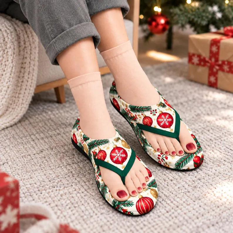 Christmas Flip-Flop Illusion Crew Socks – Funny Holiday Prints