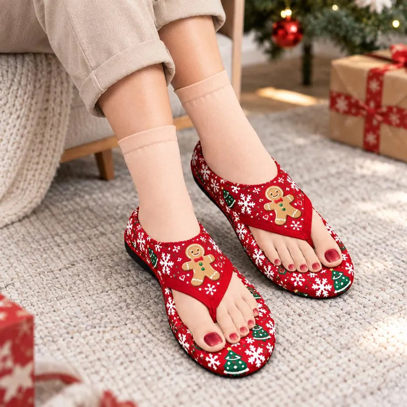 Christmas Flip-Flop Illusion Crew Socks – Funny Holiday Prints