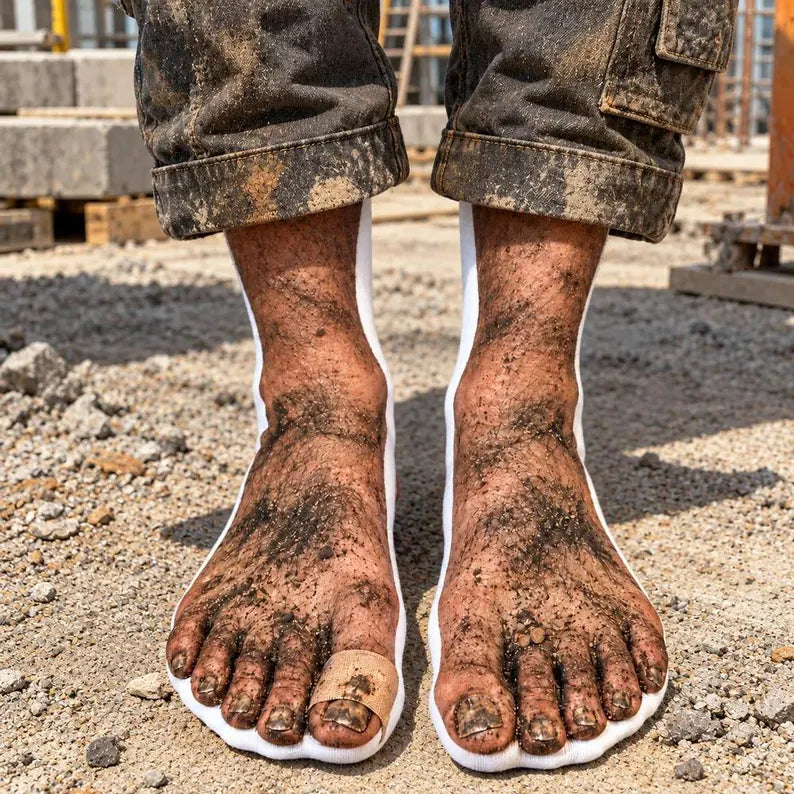 Funny Dirty Feet Socks – Hairy Barefoot Illusion Gag Gift