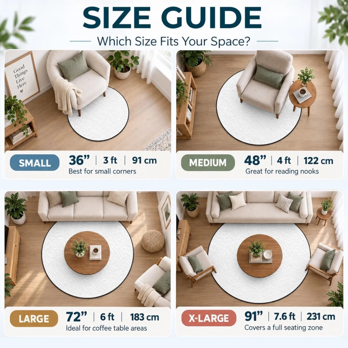 3D optical illusion Santa library quilted round Christmas rug