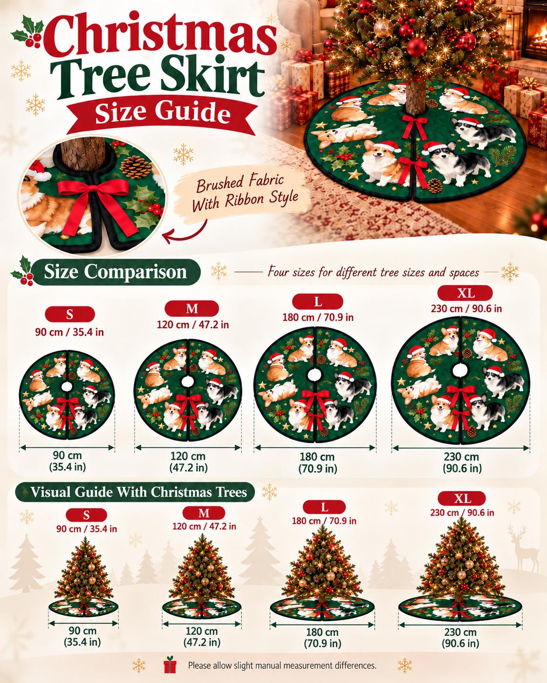 Christmas cat quilted tree skirt Santa hat cats
