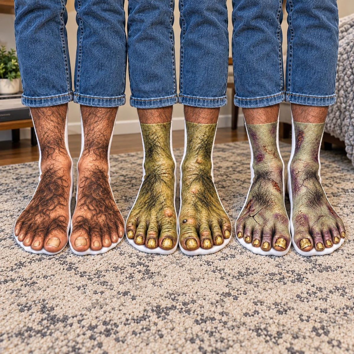 Zombie monster feet socks