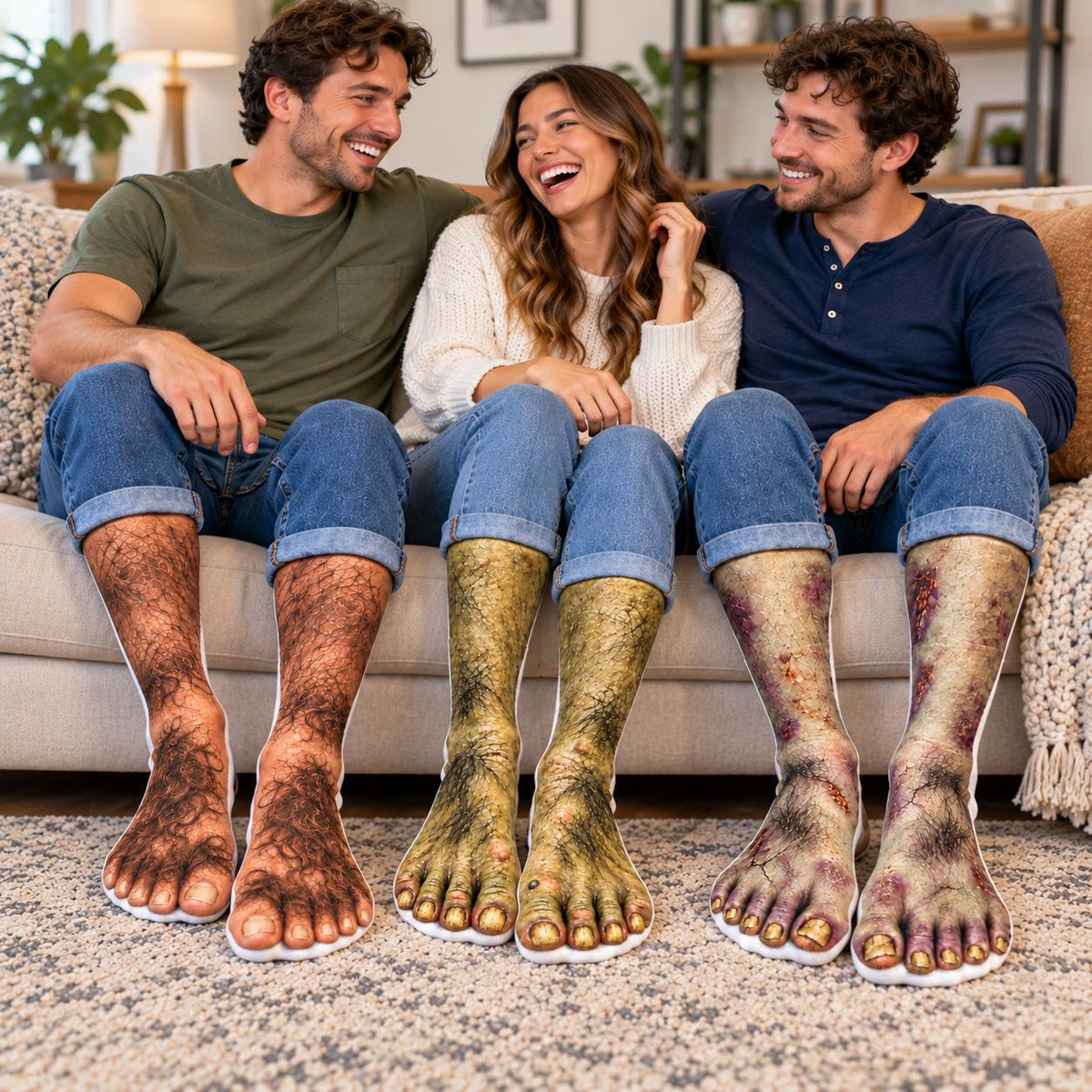 Zombie monster feet socks