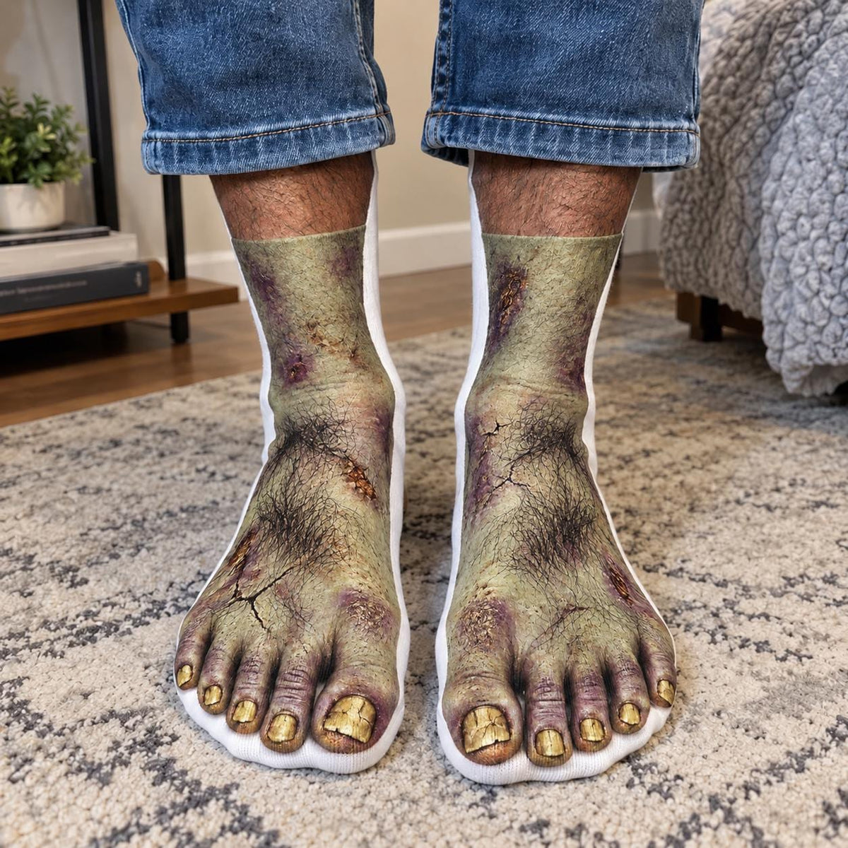 Zombie monster feet socks