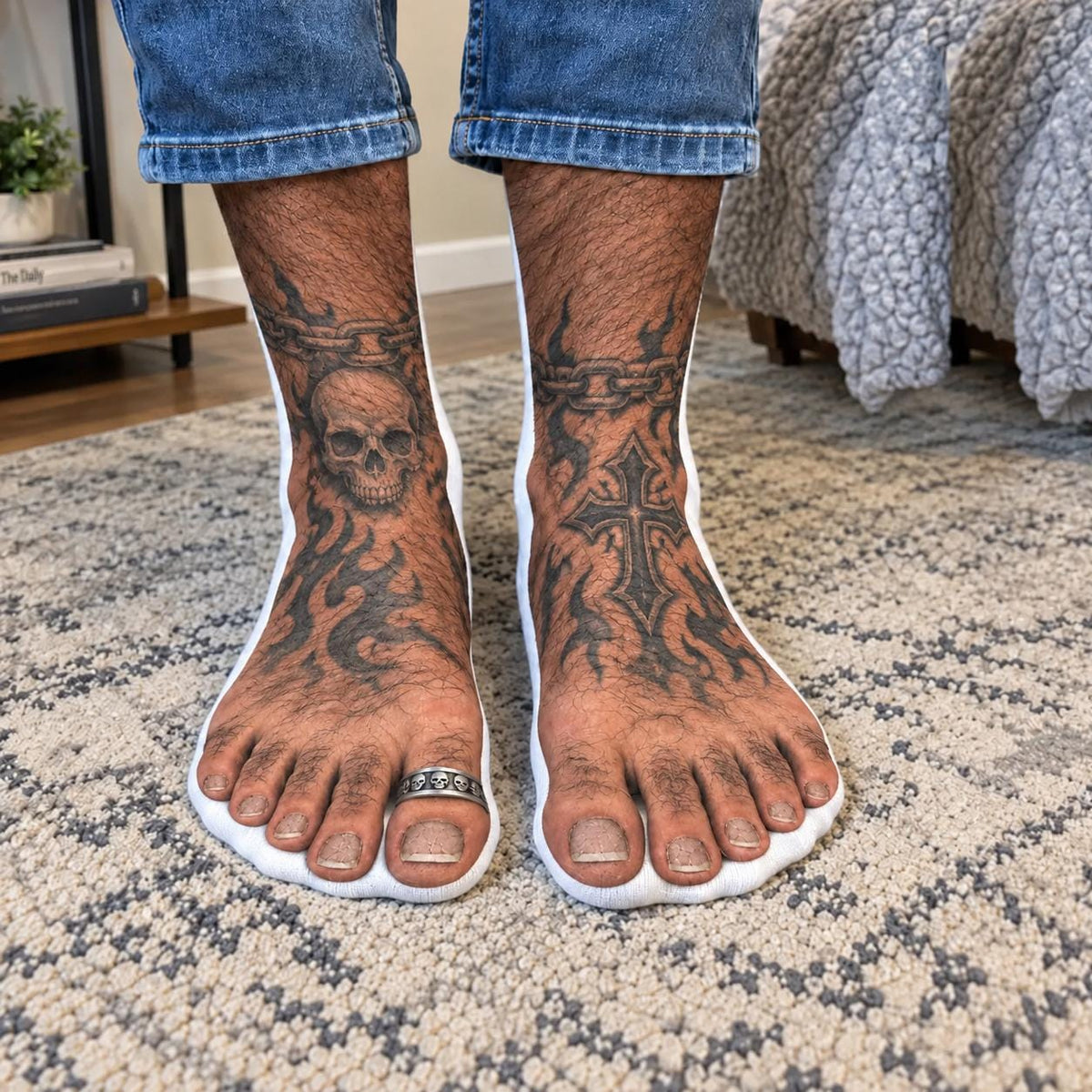 Funny barefoot illusion socks