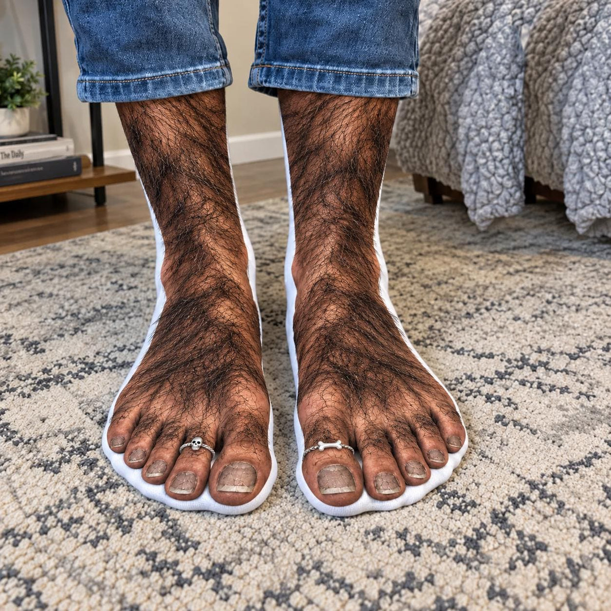 Funny barefoot illusion socks