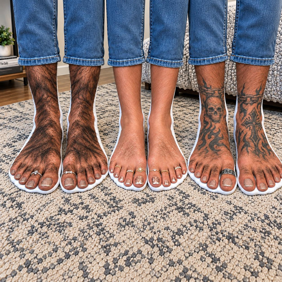 Funny barefoot illusion socks