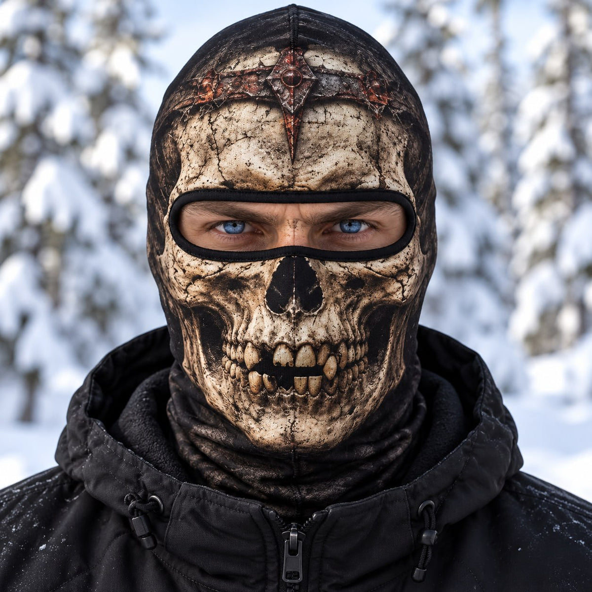 Skull Print Ski Mask – Gothic Skeleton Face Balaclava