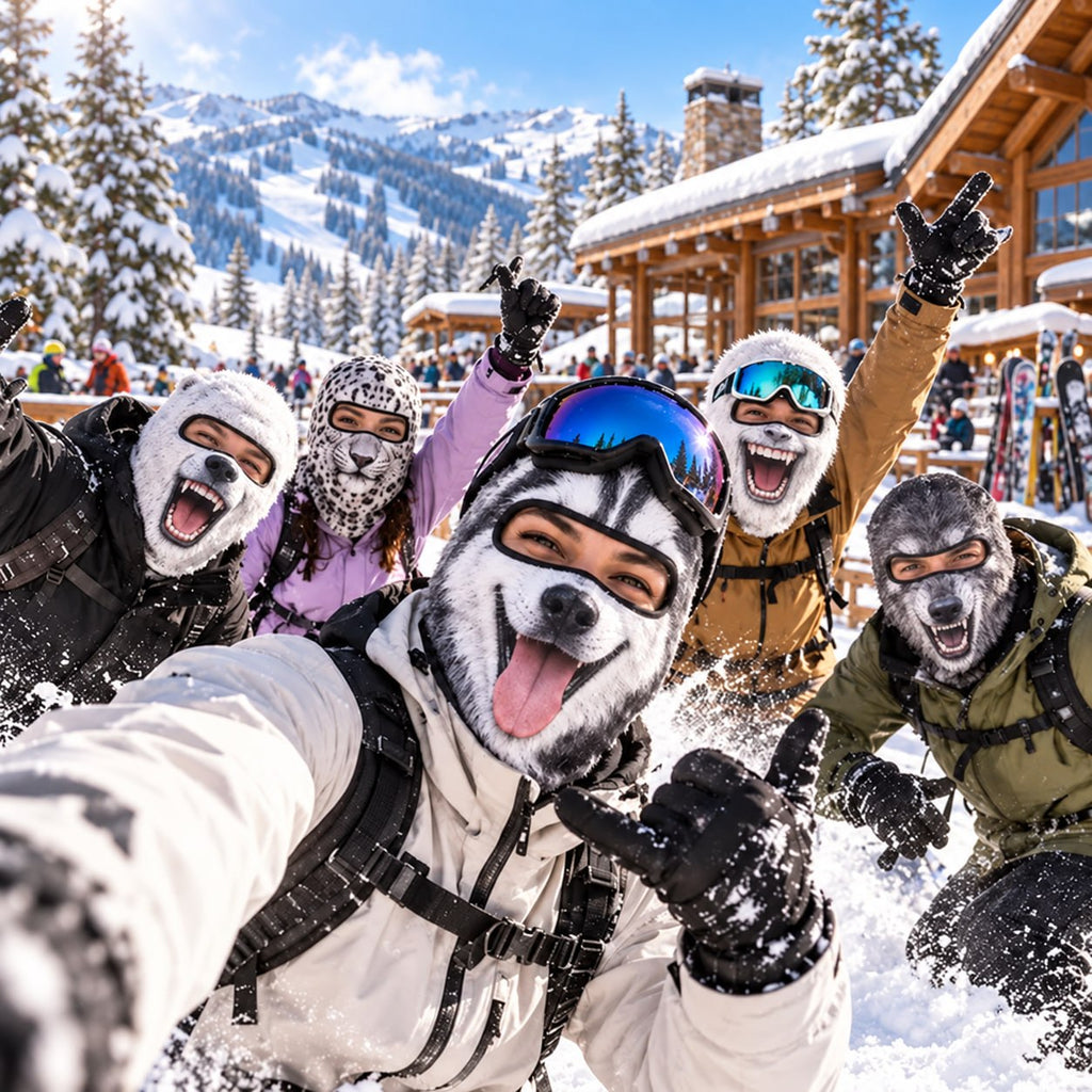 Animal Face Balaclava – Funny Husky, Wolf & Snow Leopard Prints