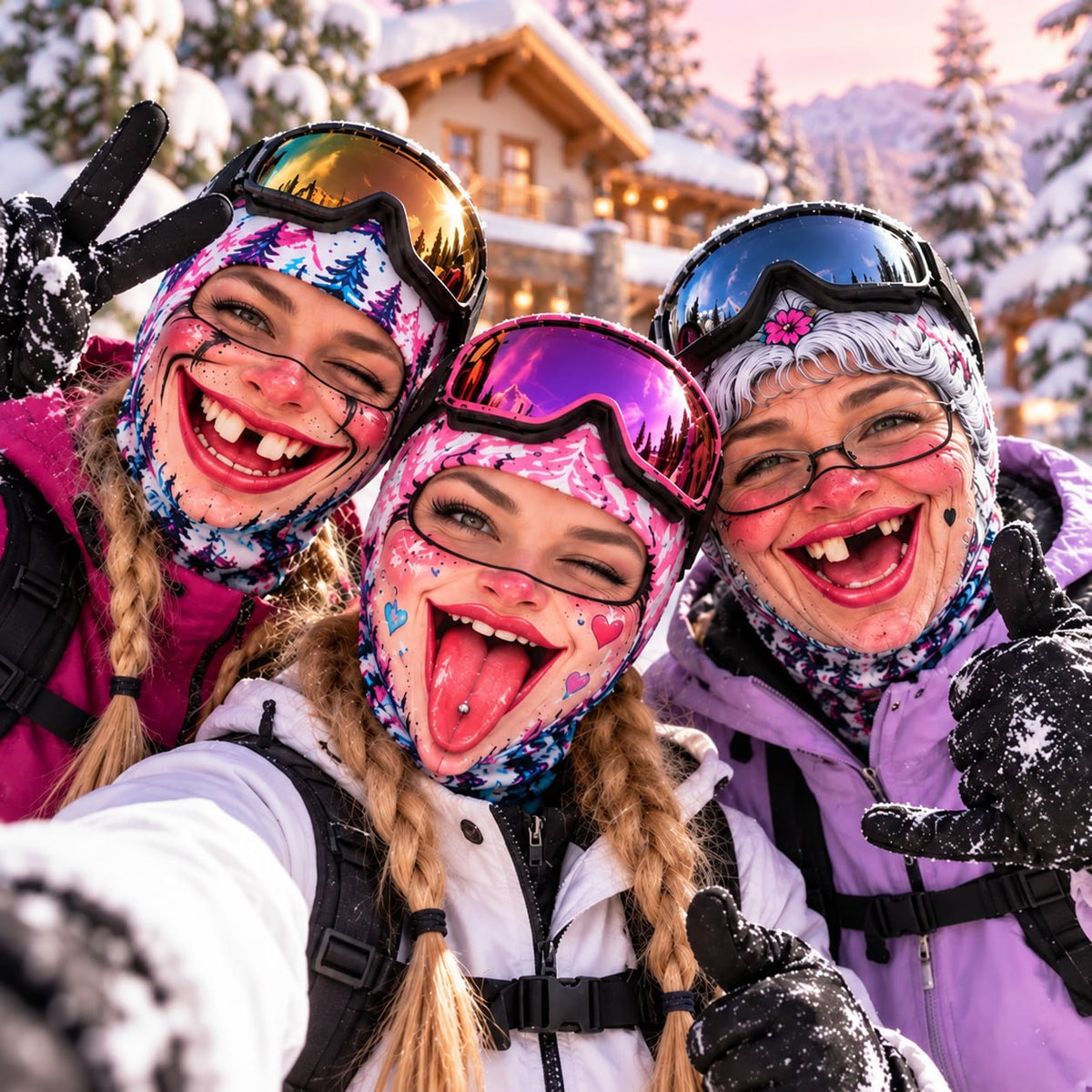 Funny Face Ski Mask – Colorful Novelty Balaclava, 3 Designs